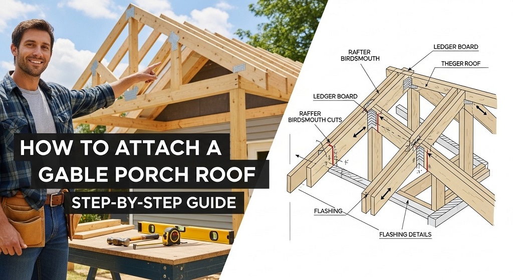 Can I attach a gable porch roof directly to brick veneer