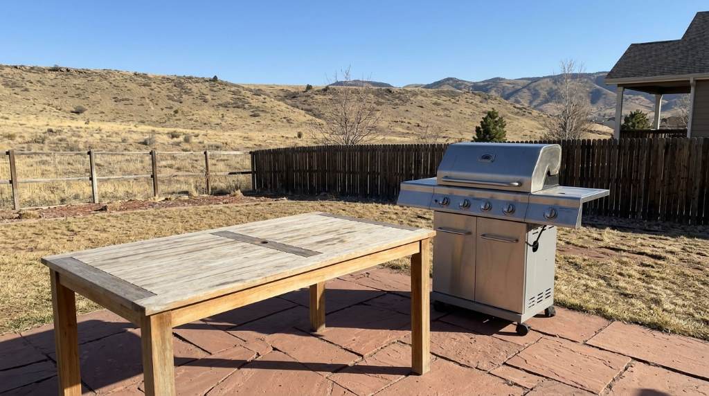 Outdoor equipment protected under weather resistant shelter in Denver