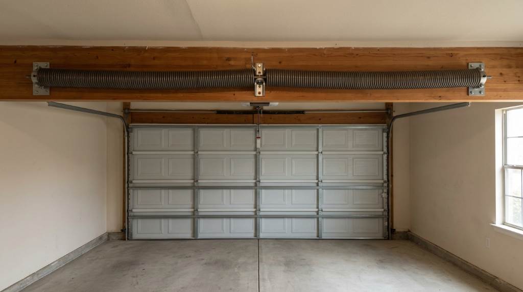 Garage door torsion spring scraping top beam